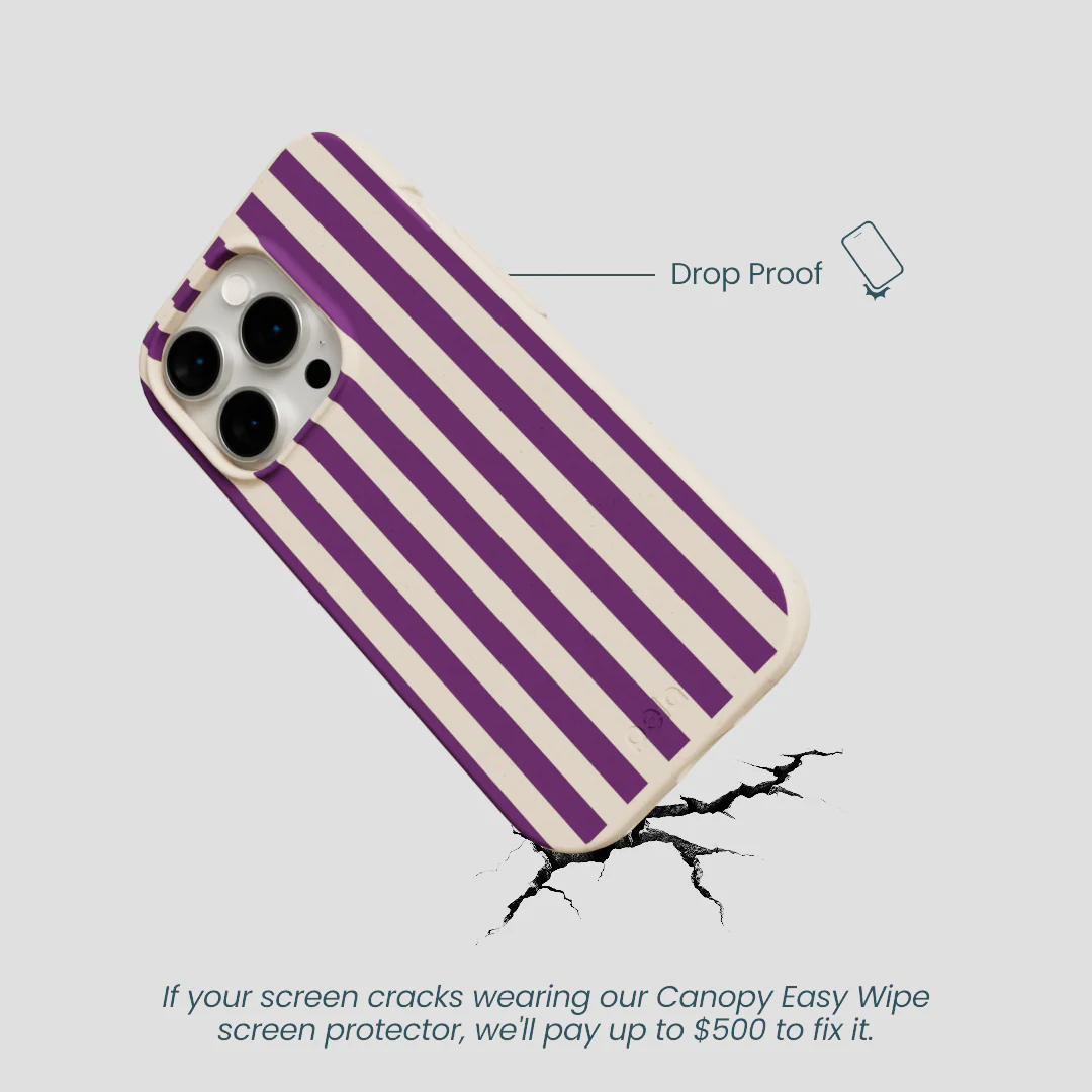Seashell Plum Stripes iPhone 14 Pro Case - Image 5