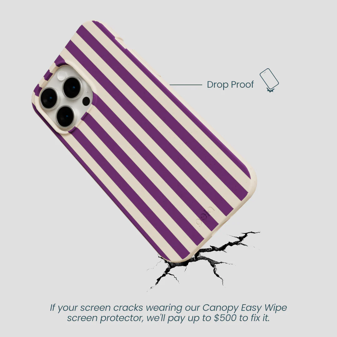 Seashell Plum Stripes iPhone 14 Pro Max Case - Image 5