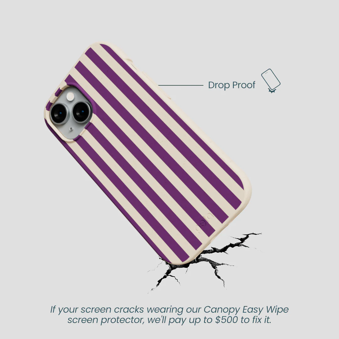 Seashell Plum Stripes iPhone 15 Case - Image 5