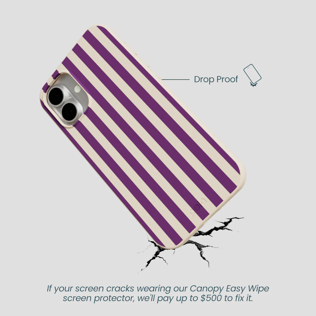 Seashell Plum Stripes iPhone 16 Plus Case - Image 5