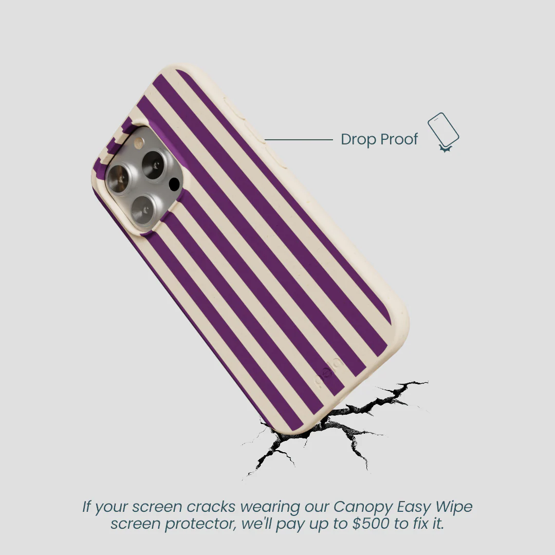 Seashell Plum Stripes iPhone 16 Pro Case - Image 5