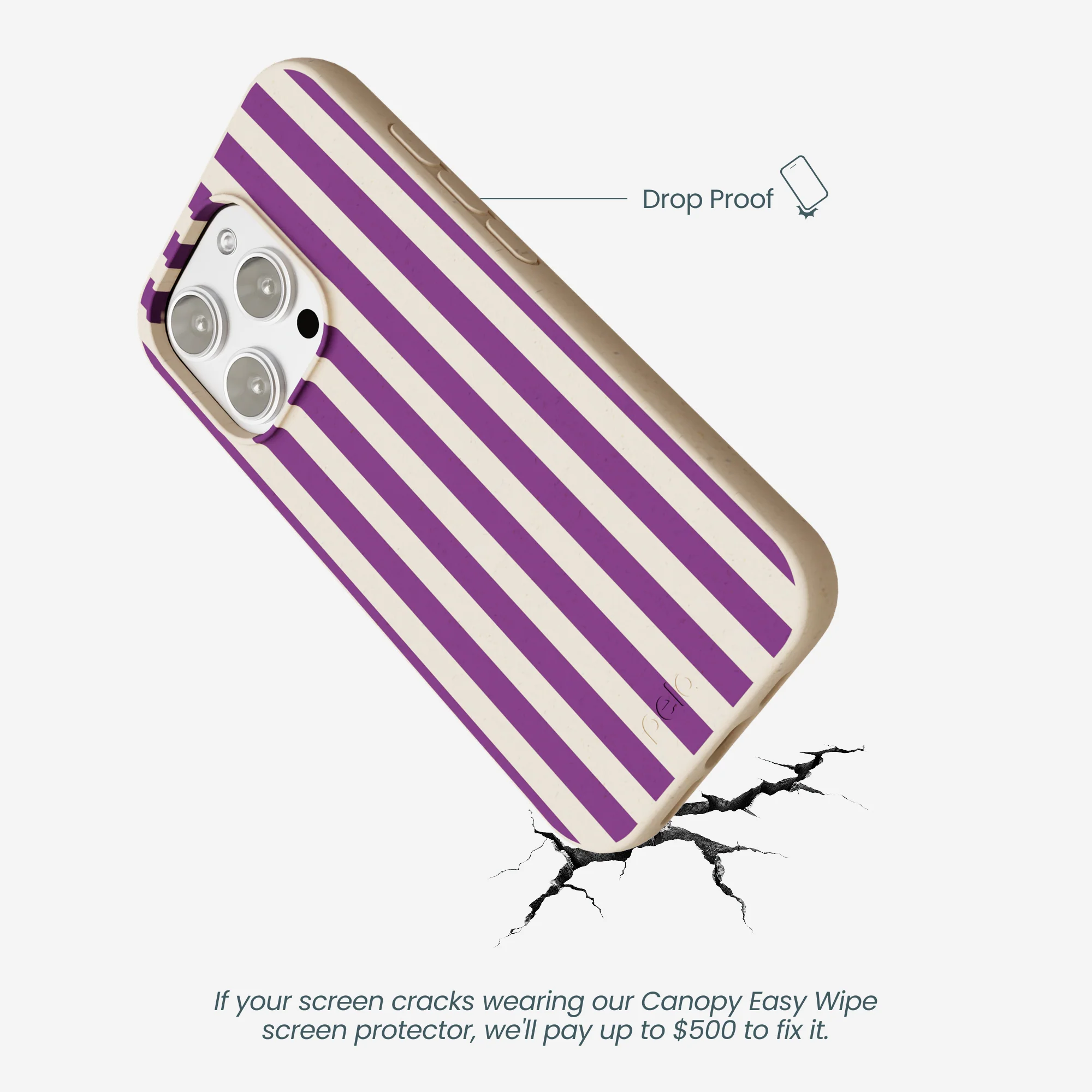Seashell Plum Stripes iPhone 16 Pro Max Case - Image 5
