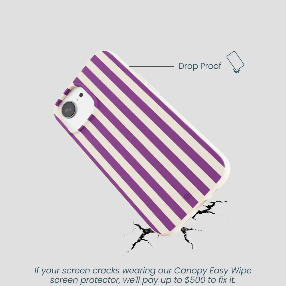 Seashell Plum Stripes iPhone 16e/17e Case - Image 5