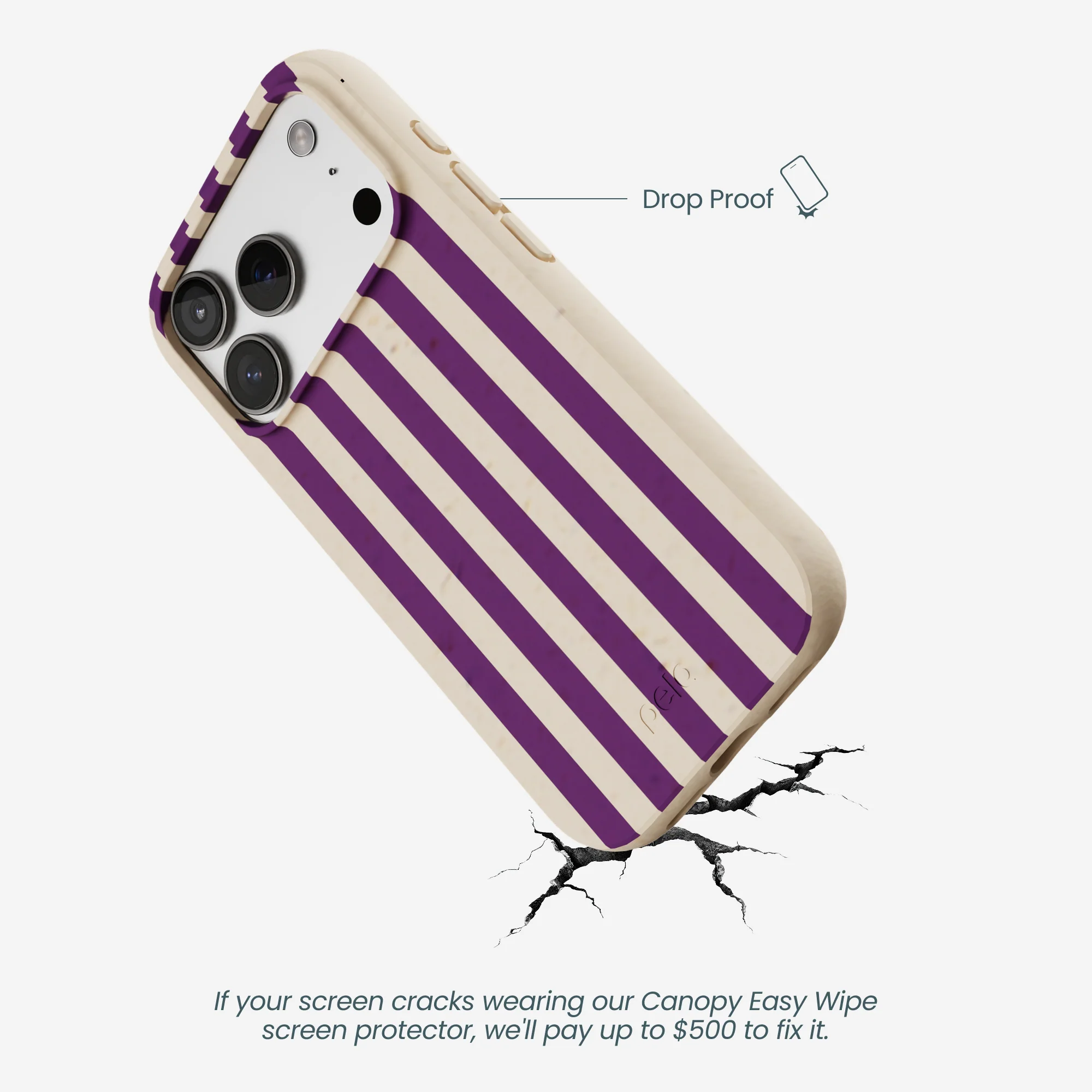 Seashell Plum Stripes iPhone 17 Pro Case - Image 5