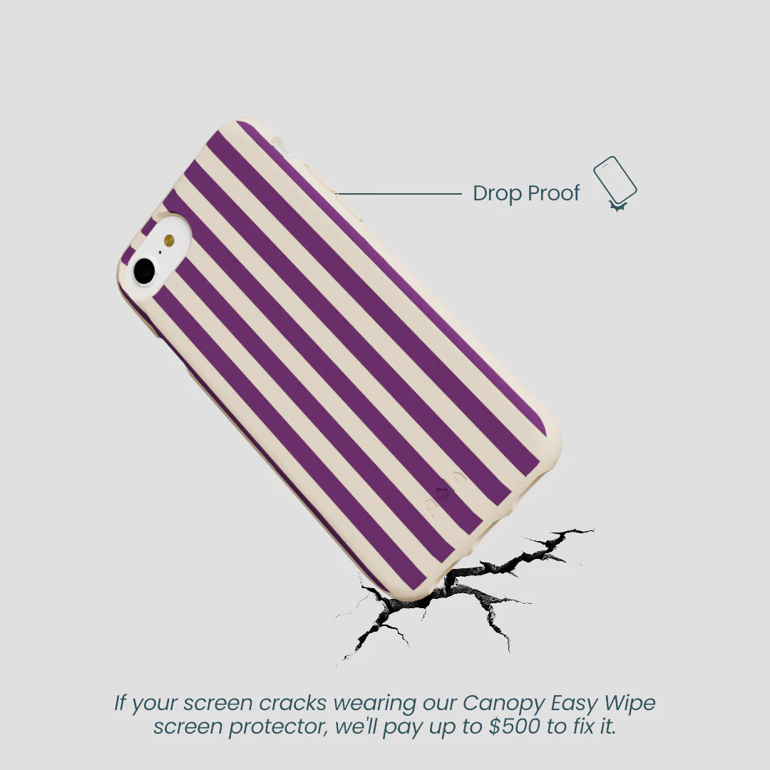Seashell Plum Stripes iPhone 6/6s/7/8/SE Case - Image 5