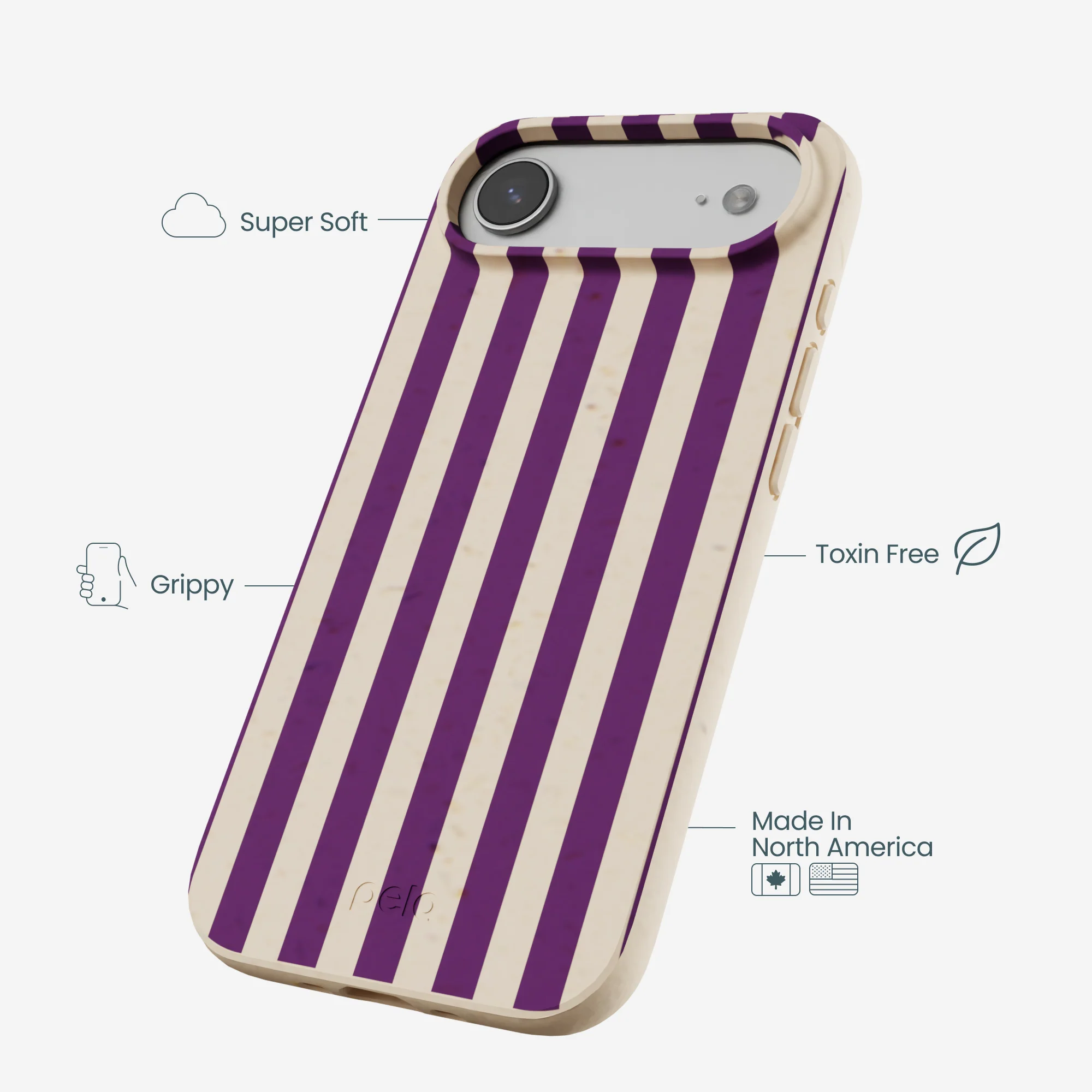Seashell Plum Stripes iPhone Air Case - Image 4