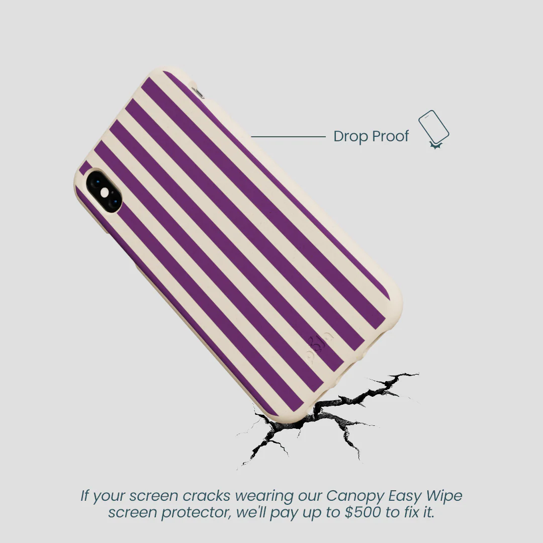 Seashell Plum Stripes iPhone XR Case - Image 5