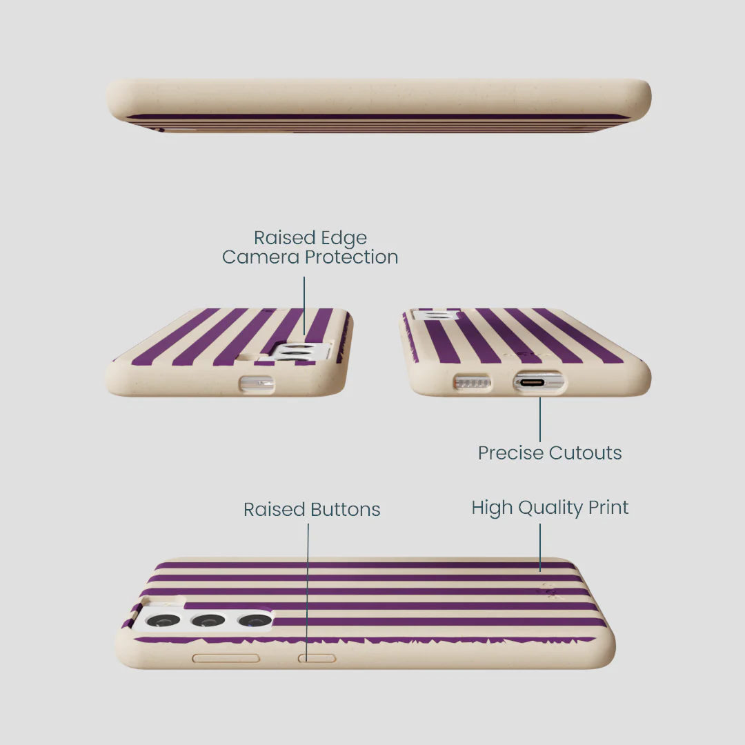 Seashell Plum Stripes Samsung Galaxy S21 Case - Image 2