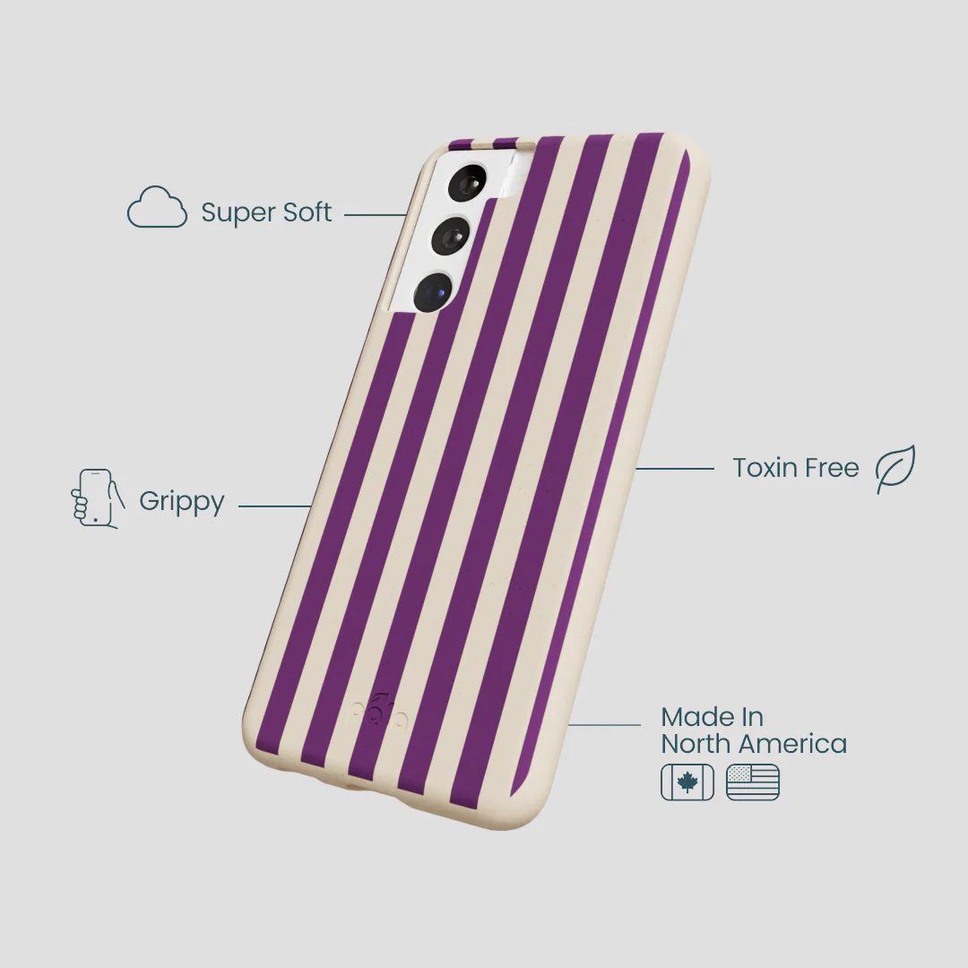 Seashell Plum Stripes Samsung Galaxy S21 Case - Image 3