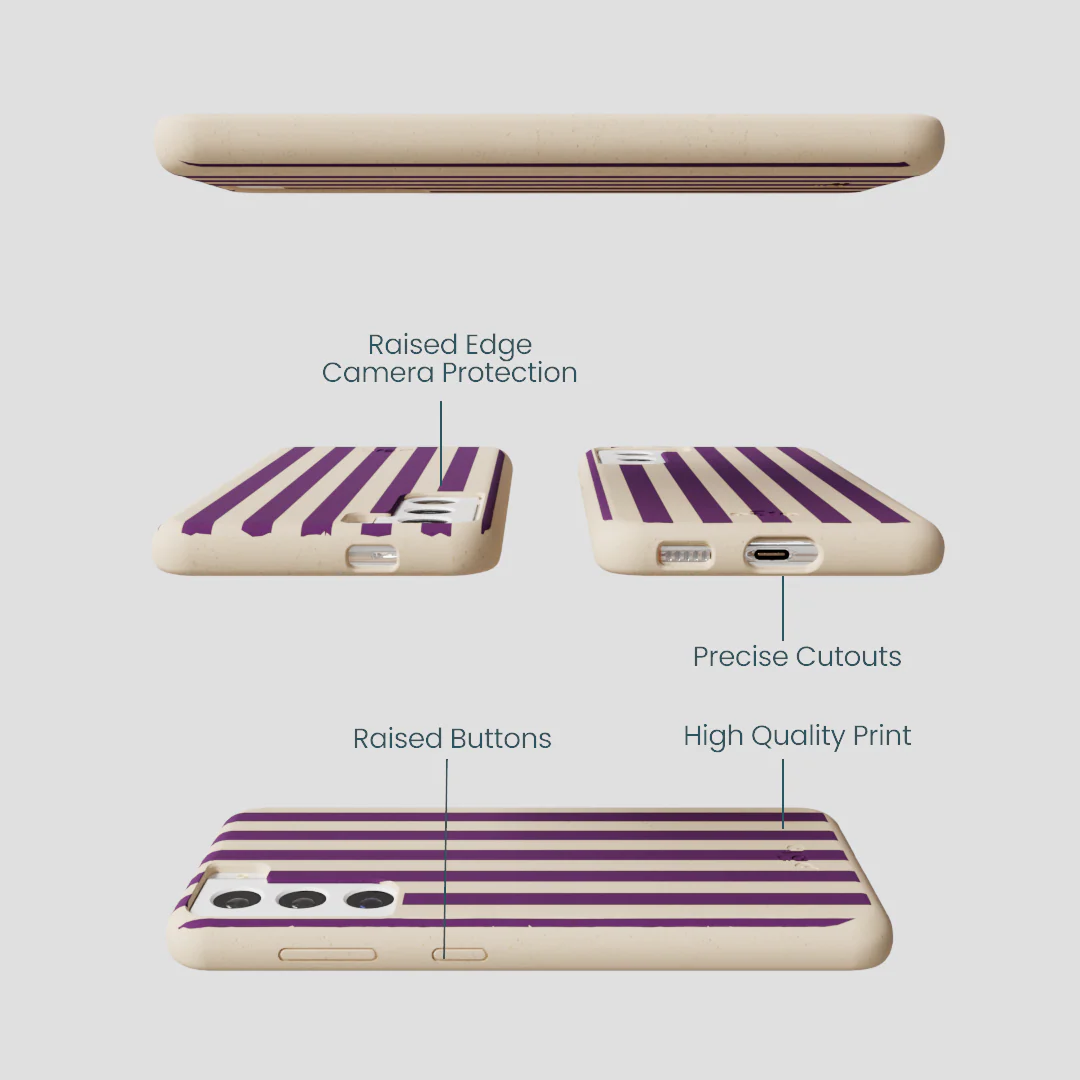 Seashell Plum Stripes Samsung Galaxy S22 Case - Image 2