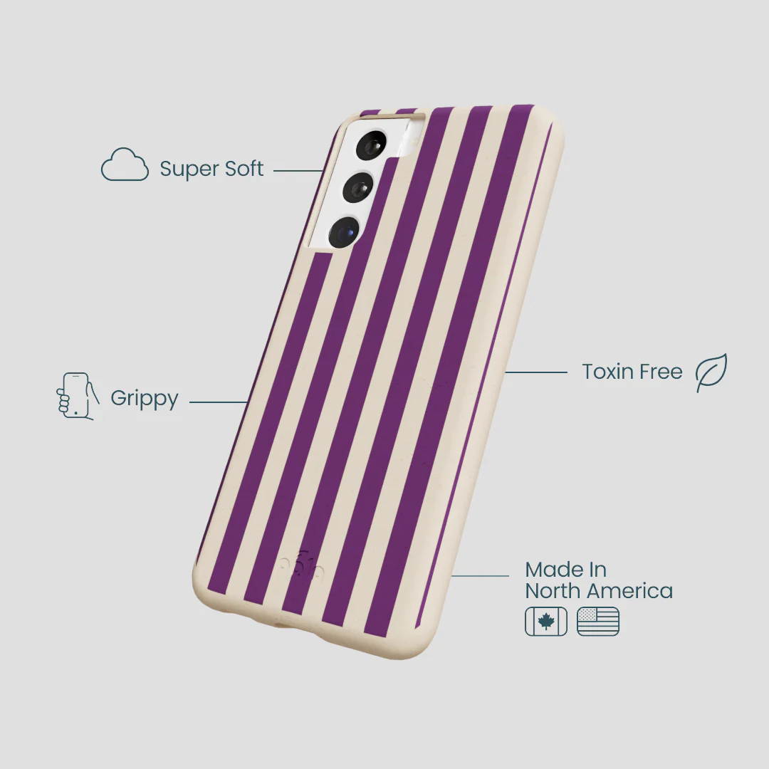 Seashell Plum Stripes Samsung Galaxy S22 Case - Image 3