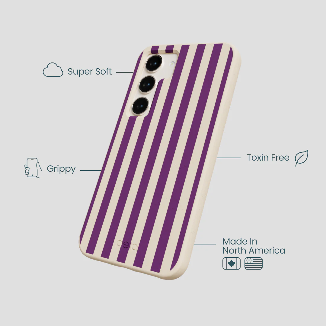 Seashell Plum Stripes Samsung Galaxy S23 Case - Image 3