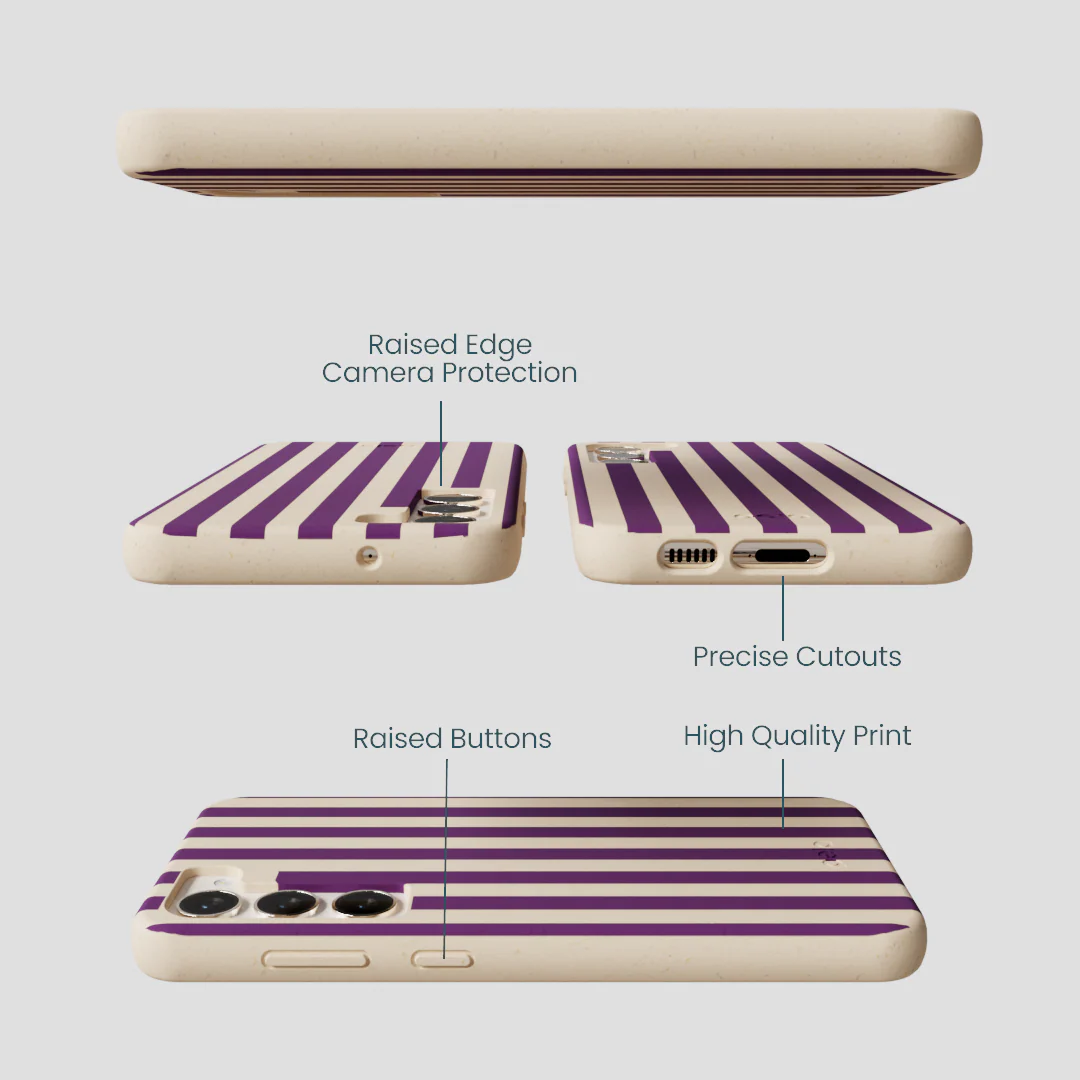 Seashell Plum Stripes Samsung Galaxy S24+(Plus) Case - Image 2