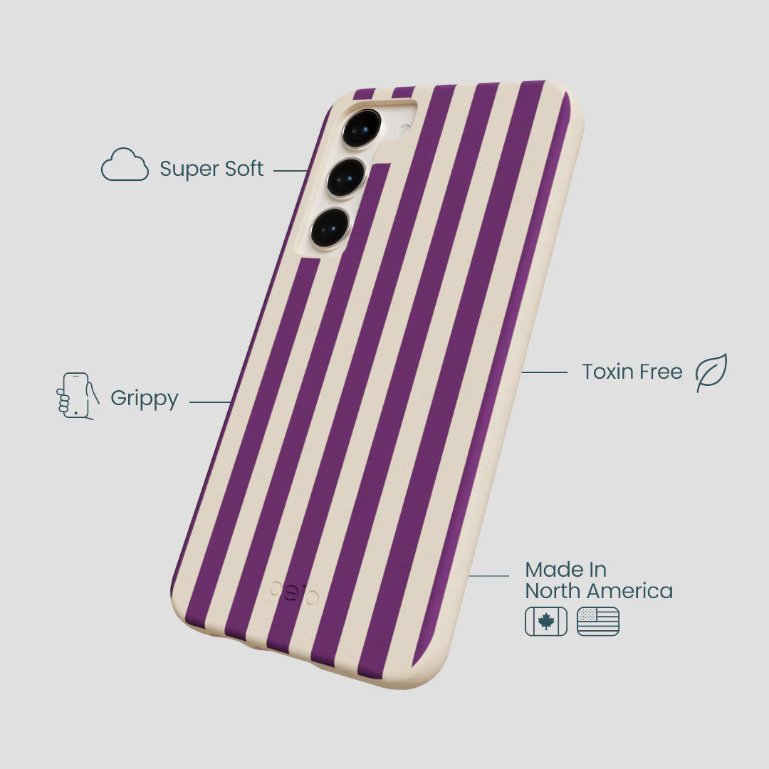 Seashell Plum Stripes Samsung Galaxy S24+(Plus) Case - Image 3