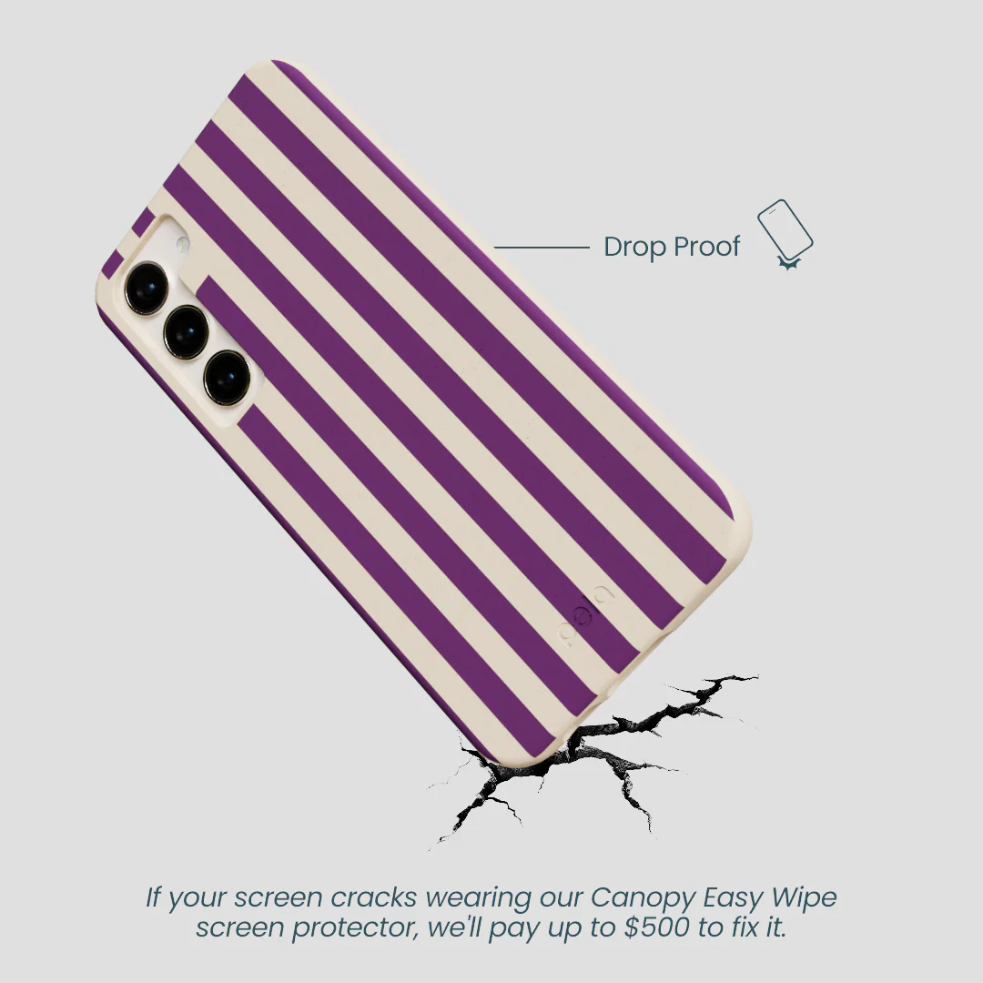 Seashell Plum Stripes Samsung Galaxy S24+(Plus) Case - Image 4