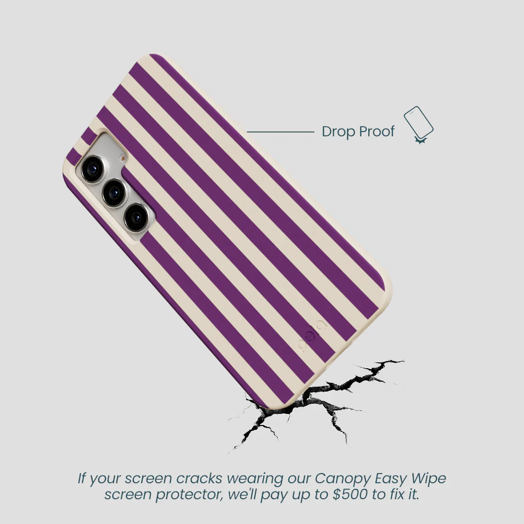 Seashell Plum Stripes Samsung Galaxy S25 Case - Image 4