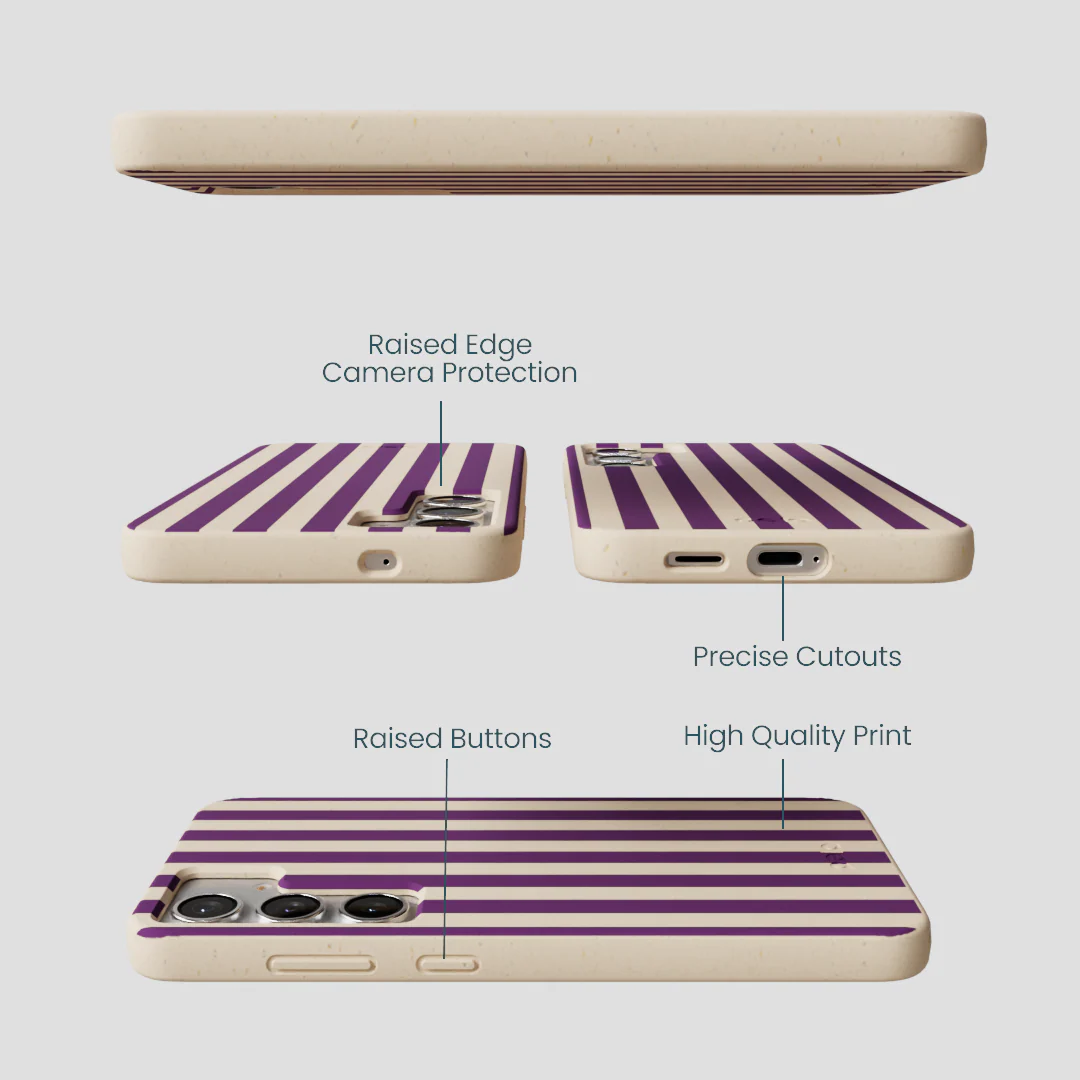Seashell Plum Stripes Samsung Galaxy S25+(Plus) Case - Image 2