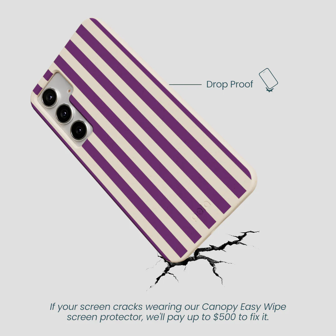 Seashell Plum Stripes Samsung Galaxy S25+(Plus) Case - Image 4