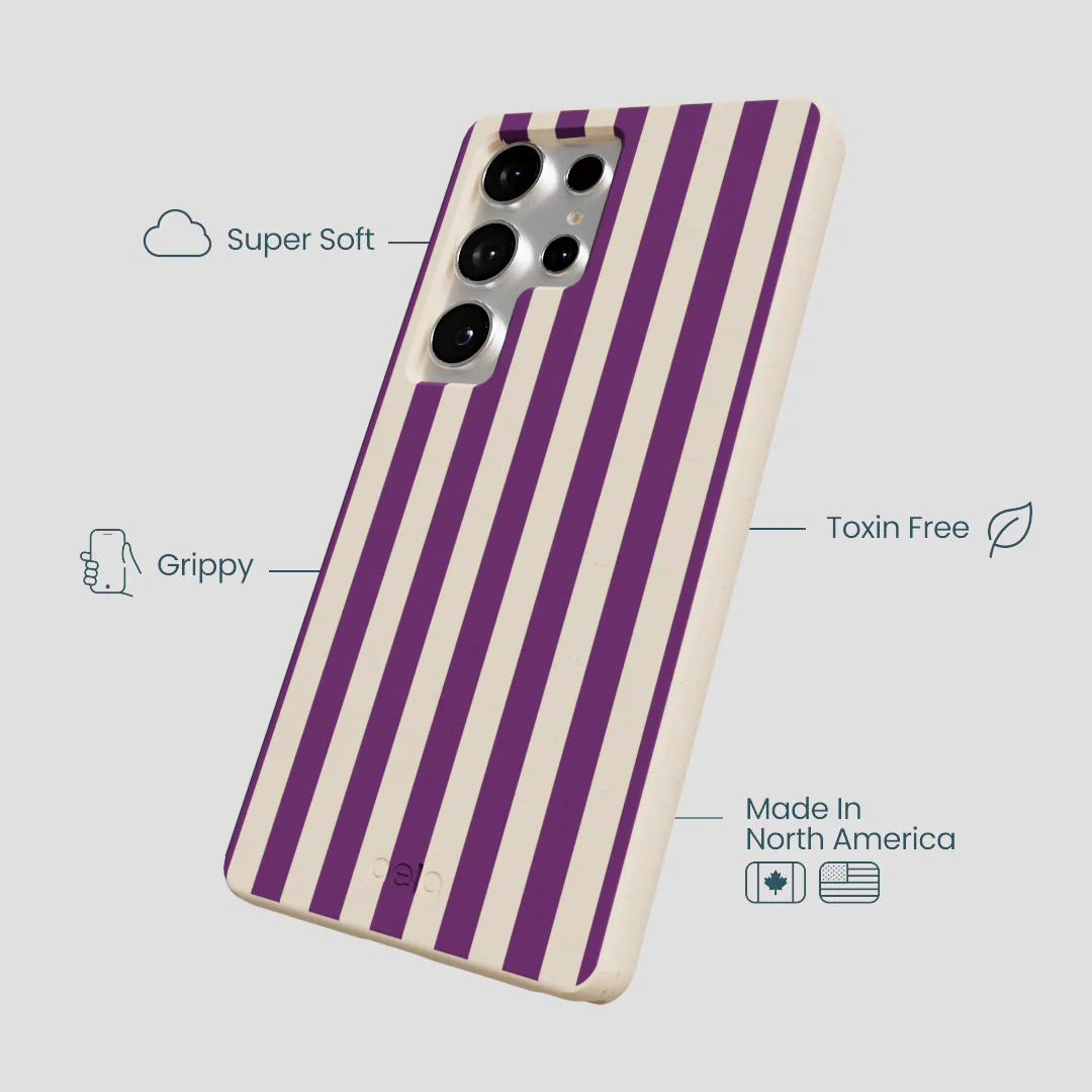 Seashell Plum Stripes Samsung Galaxy S25 Ultra Case - Image 3