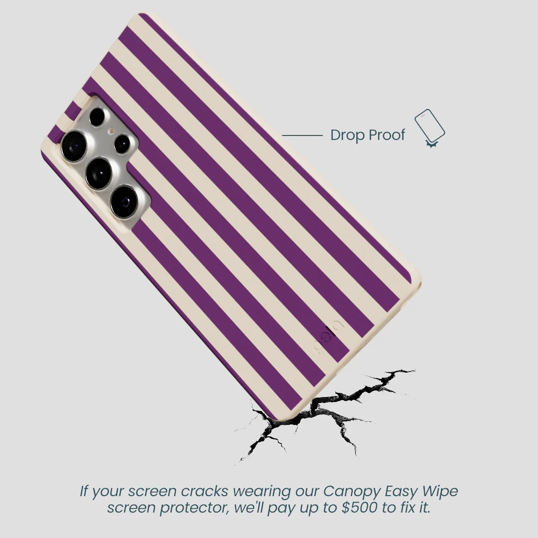 Seashell Plum Stripes Samsung Galaxy S25 Ultra Case - Image 4