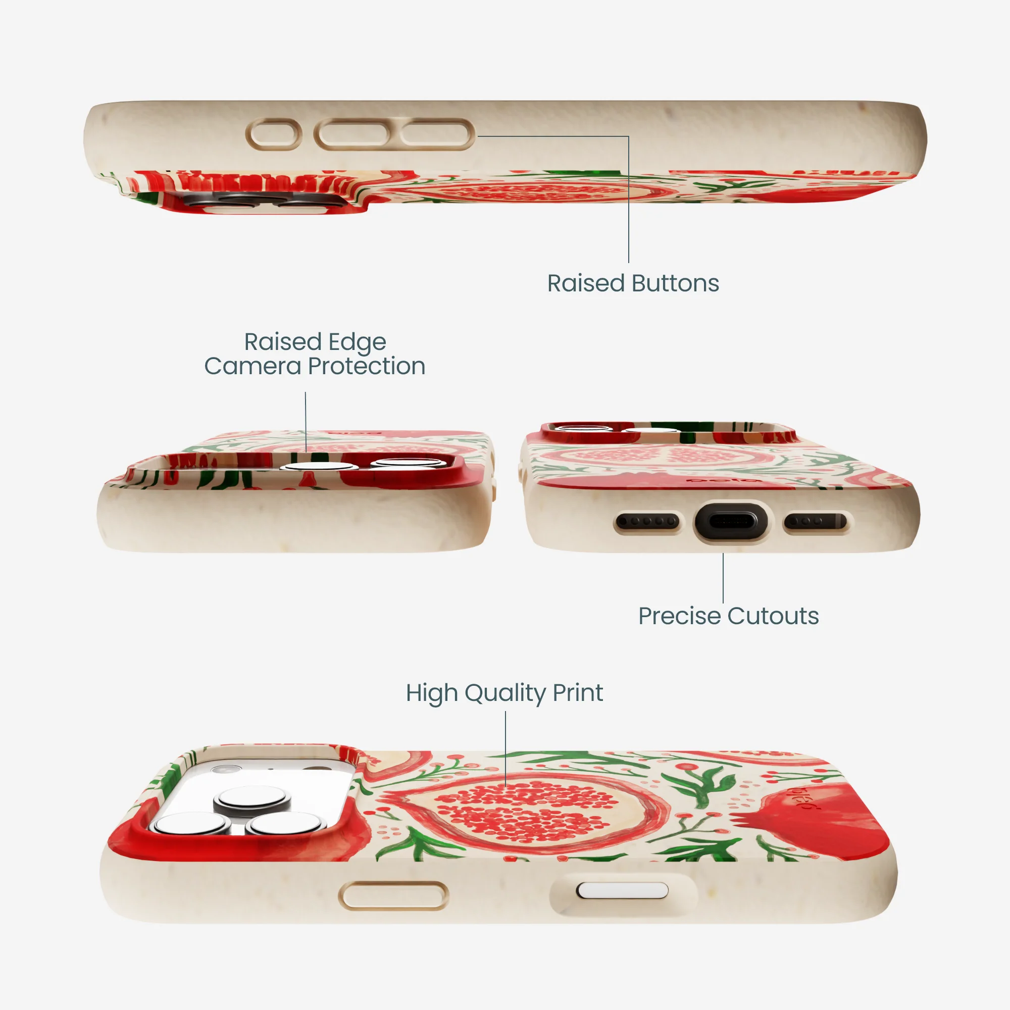 Seashell Pomegranate Cheer iPhone 17 Pro Case - Image 3