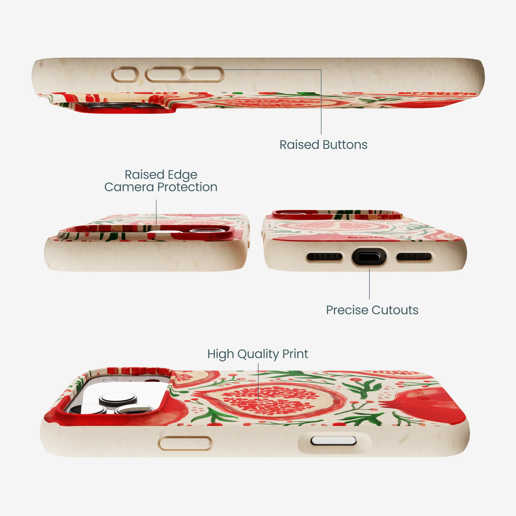 Seashell Pomegranate Cheer iPhone 17 Pro Max Case - Image 3
