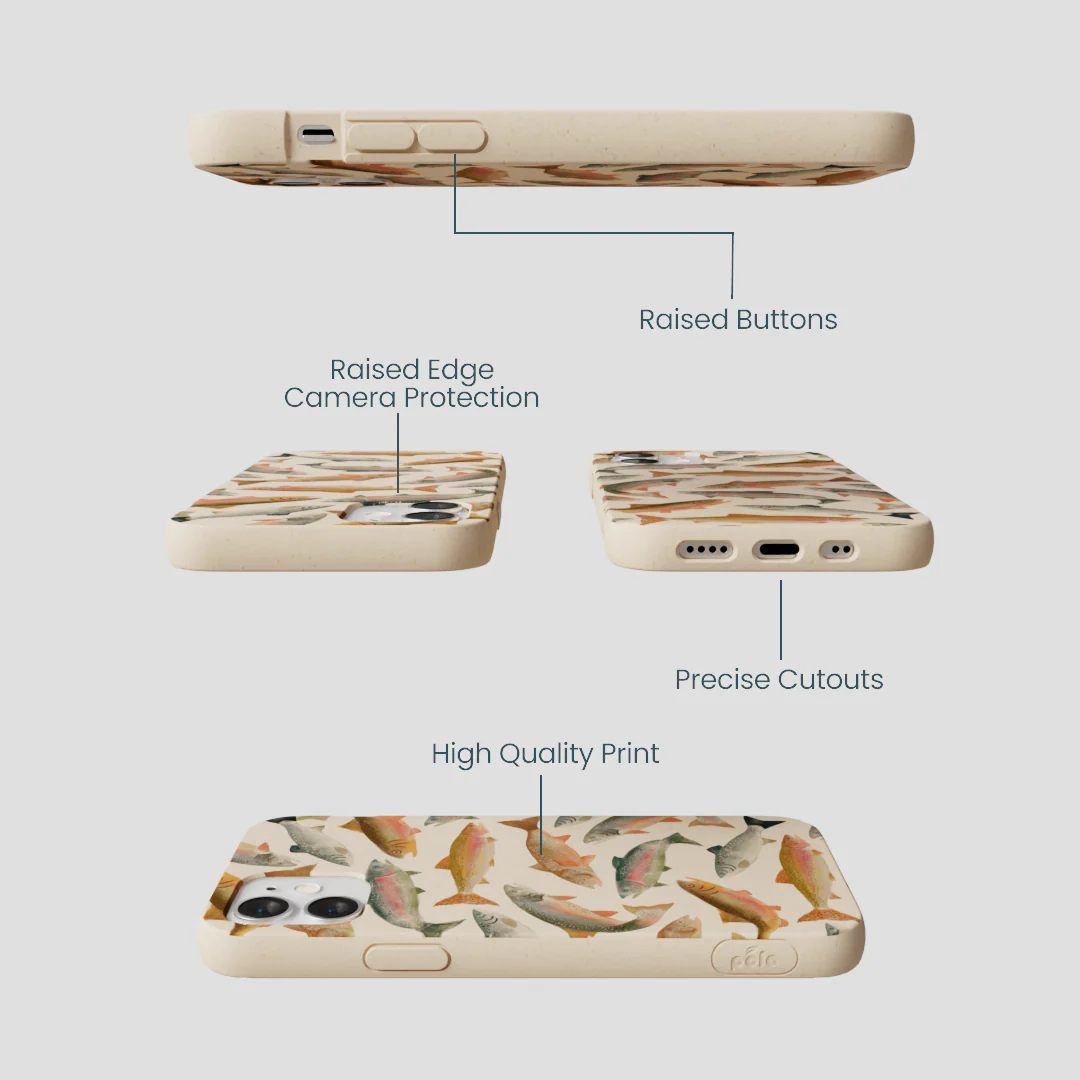 Seashell Rainbow Trout iPhone 12 Mini Case - Image 3