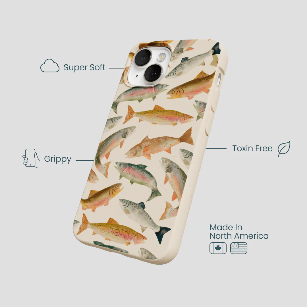 Seashell Rainbow Trout iPhone 13 Case - Image 4