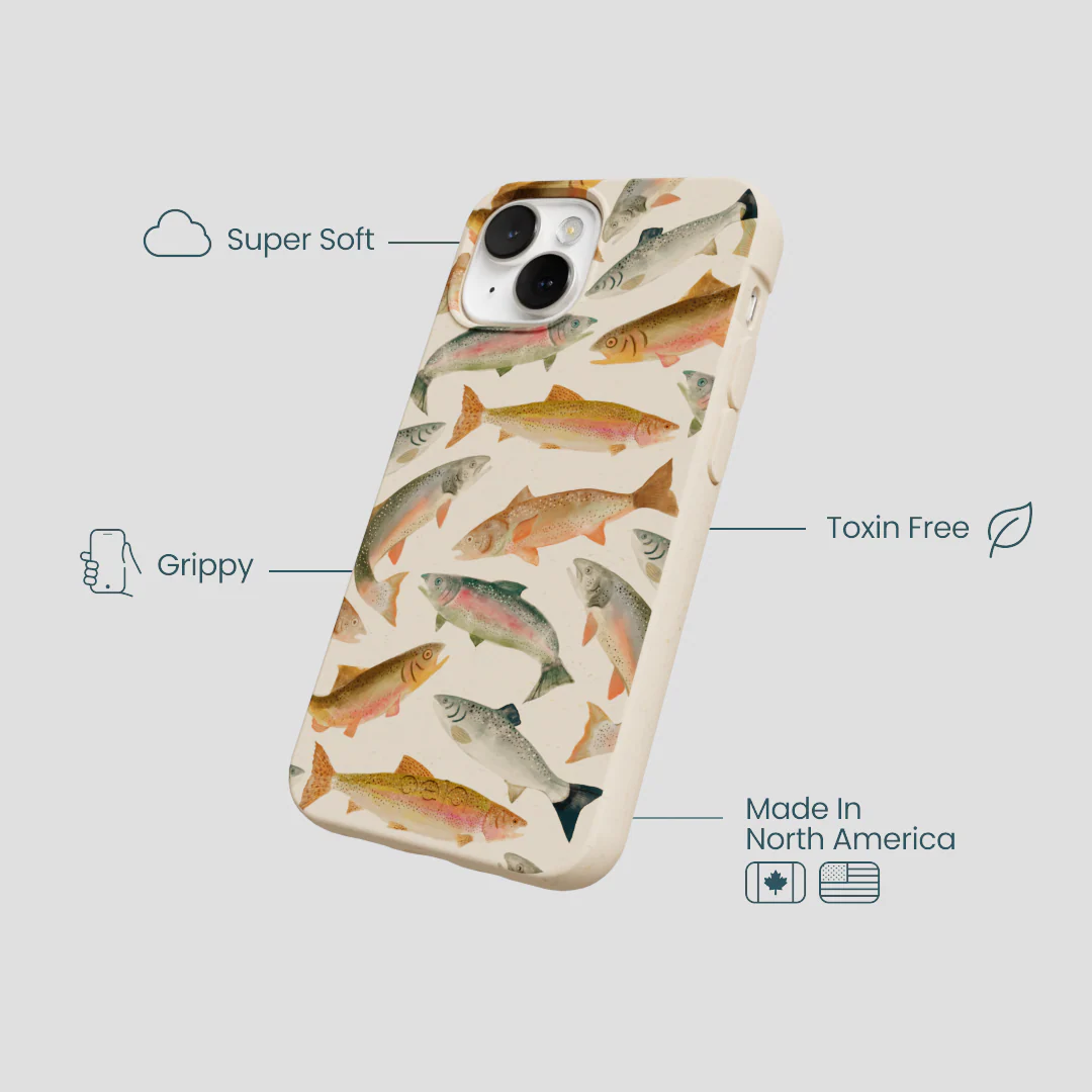 Seashell Rainbow Trout iPhone 13 Mini Case - Image 4