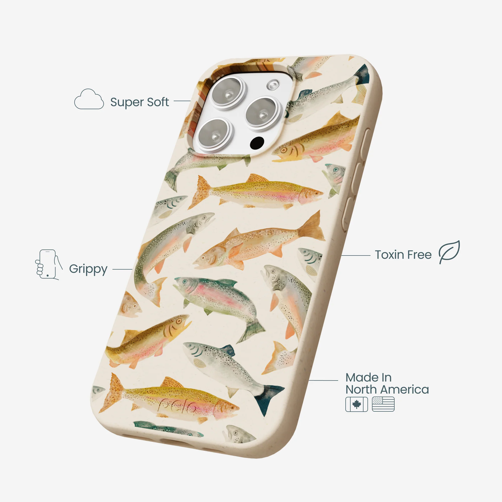 Seashell Rainbow Trout iPhone 16 Pro Max Case - Image 4