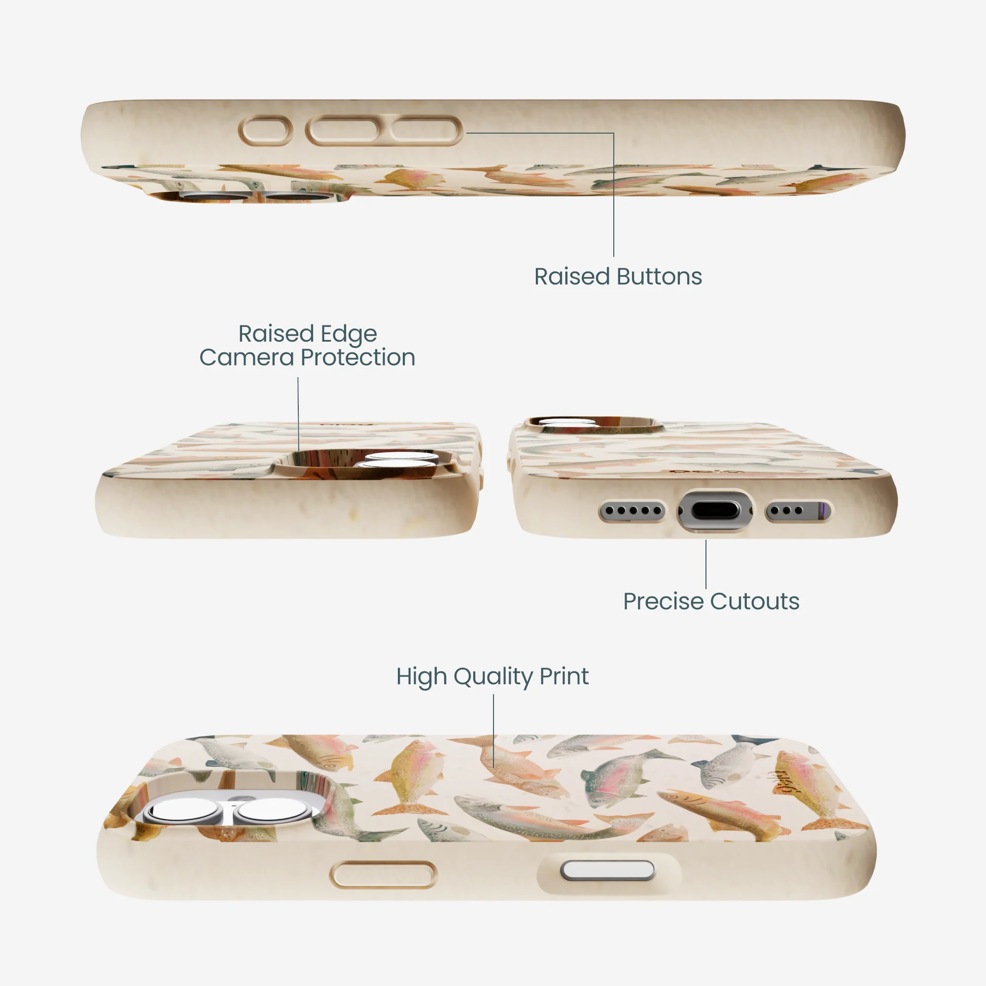 Seashell Rainbow Trout iPhone 17 Case - Image 3