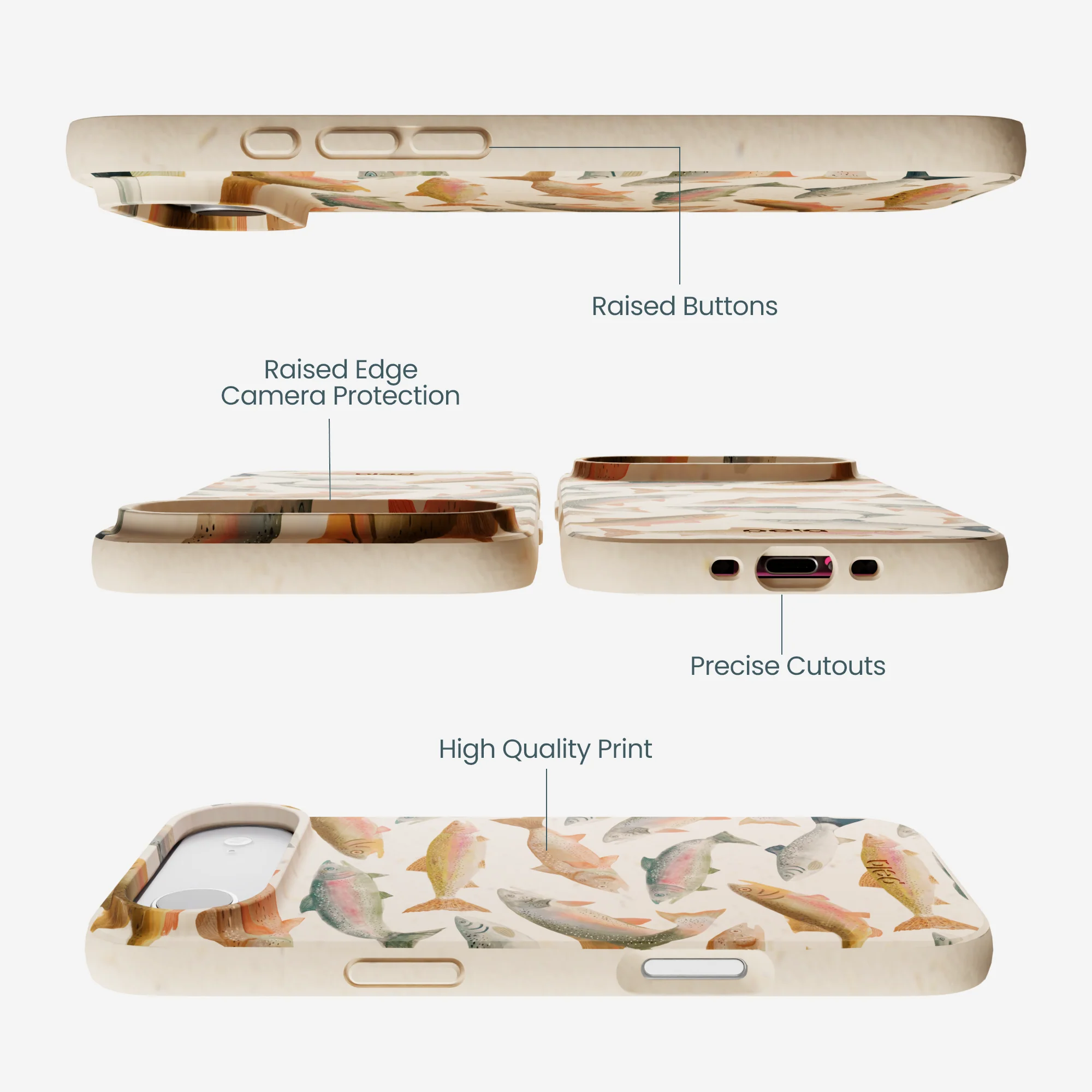 Seashell Rainbow Trout iPhone Air Case - Image 3