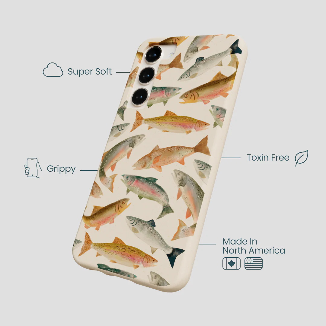 Seashell Rainbow Trout Samsung Galaxy S23+(Plus) Case - Image 4