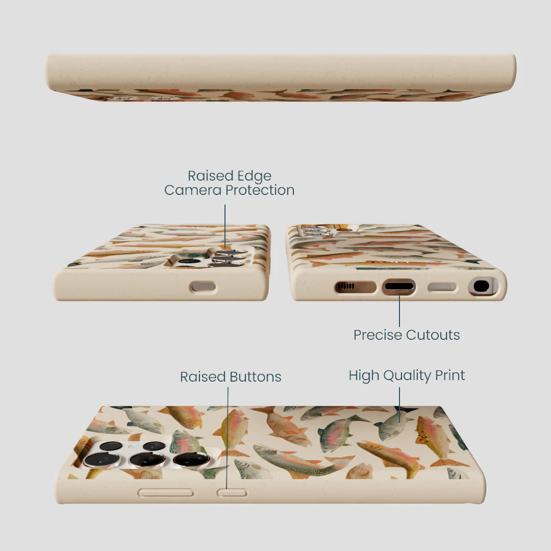 Seashell Rainbow Trout Samsung Galaxy S24 Ultra Case - Image 3