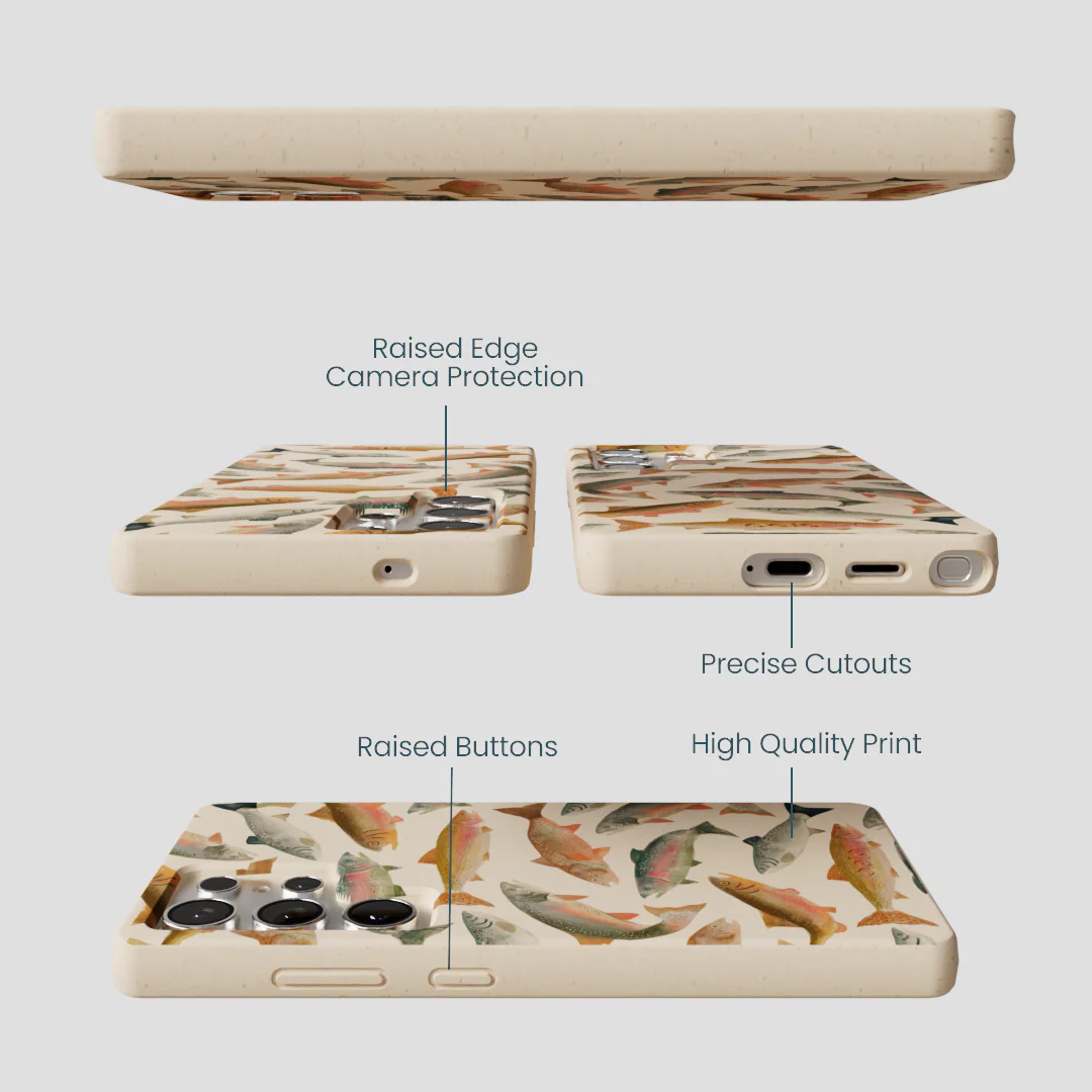 Seashell Rainbow Trout Samsung Galaxy S25 Ultra Case - Image 3
