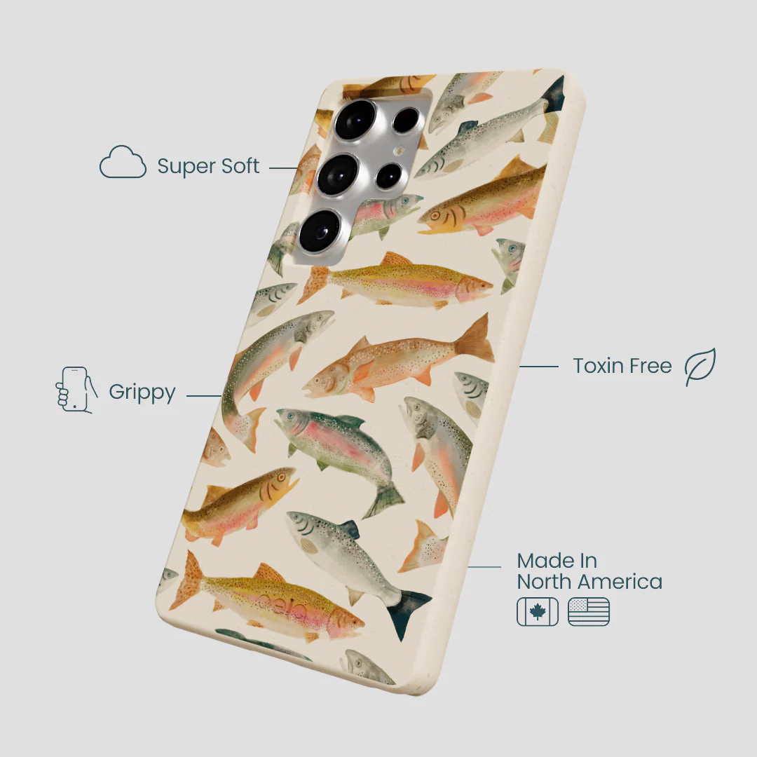 Seashell Rainbow Trout Samsung Galaxy S25 Ultra Case - Image 4