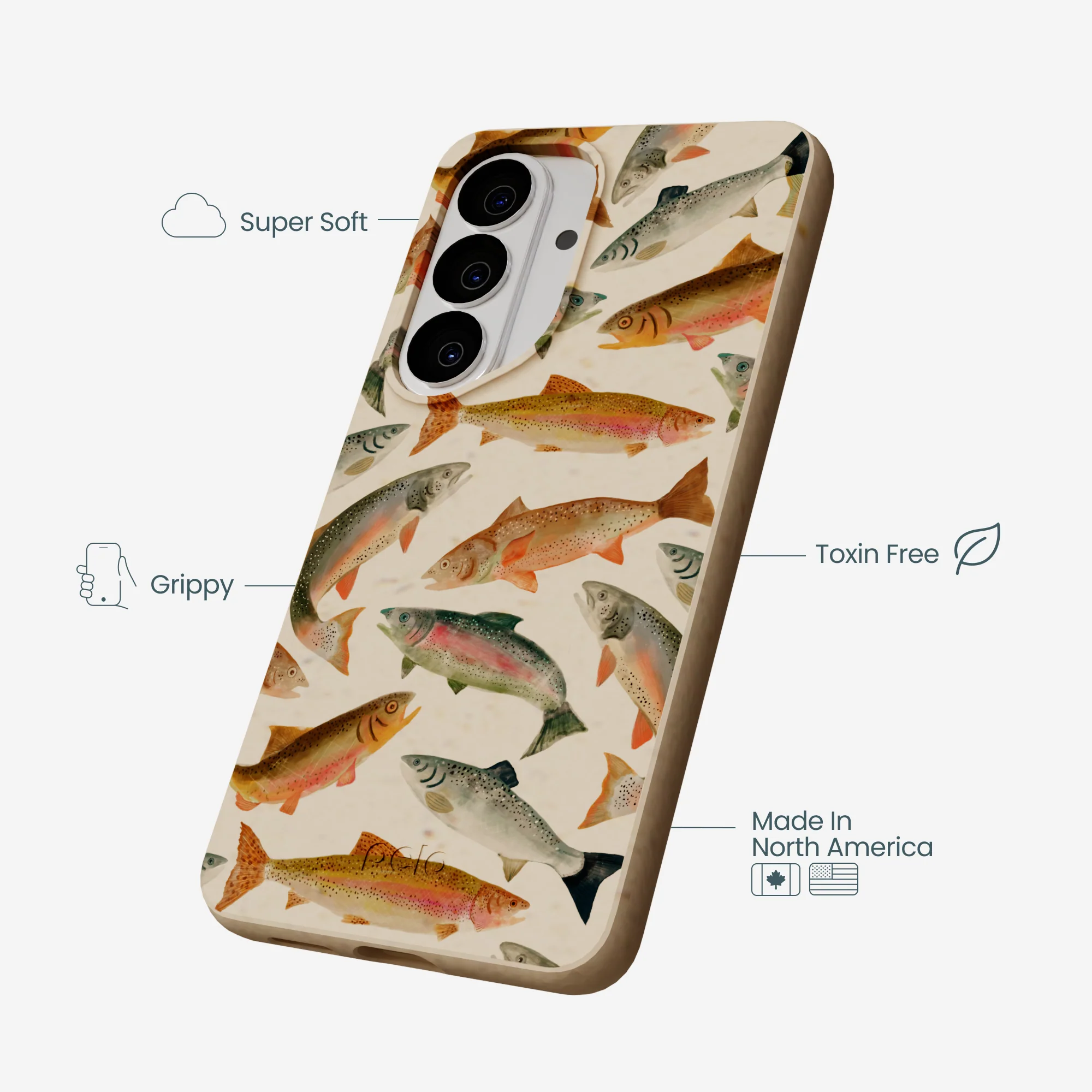 Seashell Rainbow Trout Samsung Galaxy S26 Case - Image 4