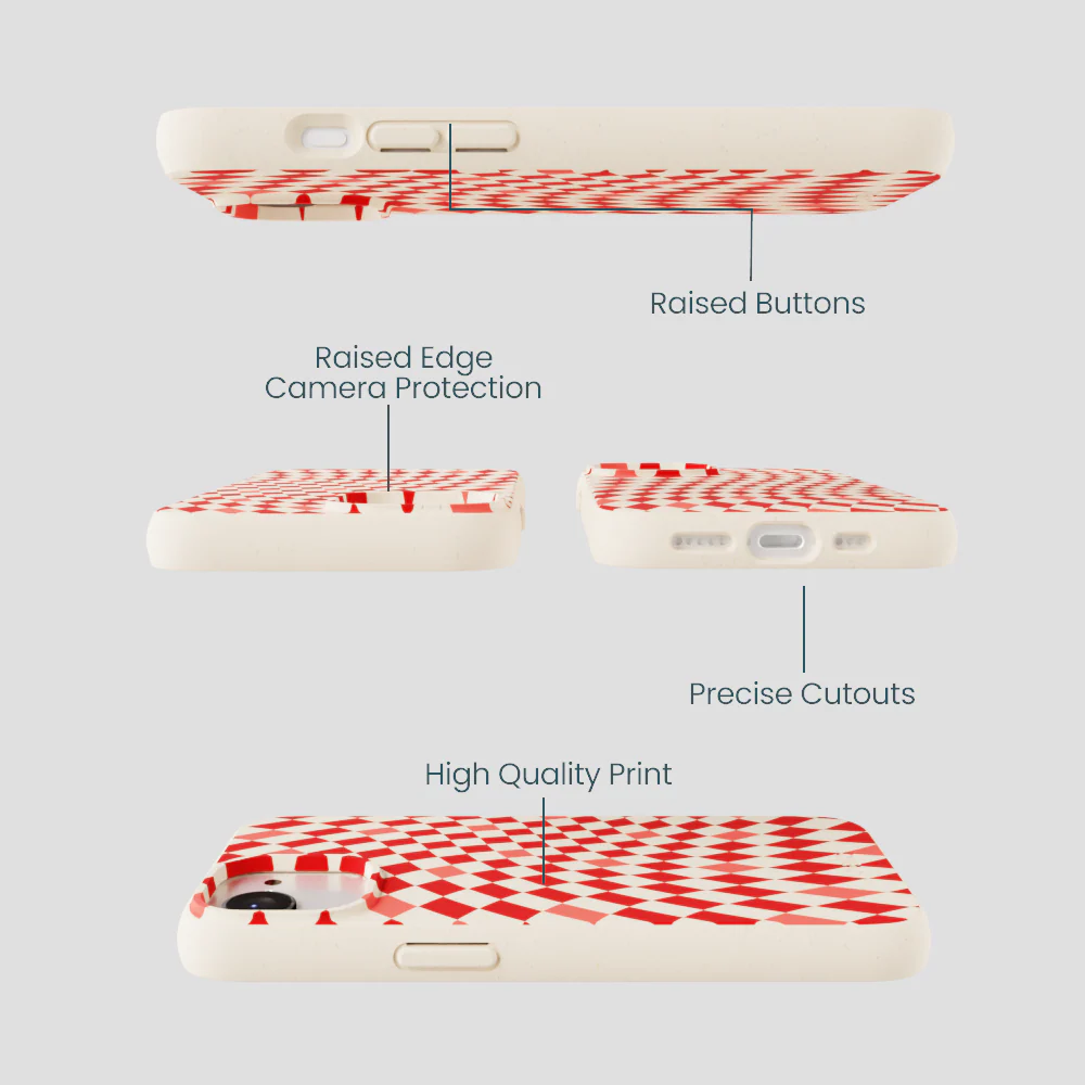 Seashell Red Checks iPhone 16e/17e Case - Image 3
