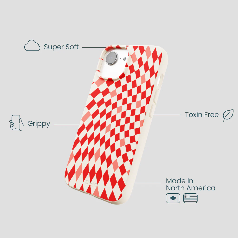 Seashell Red Checks iPhone 16e/17e Case - Image 4