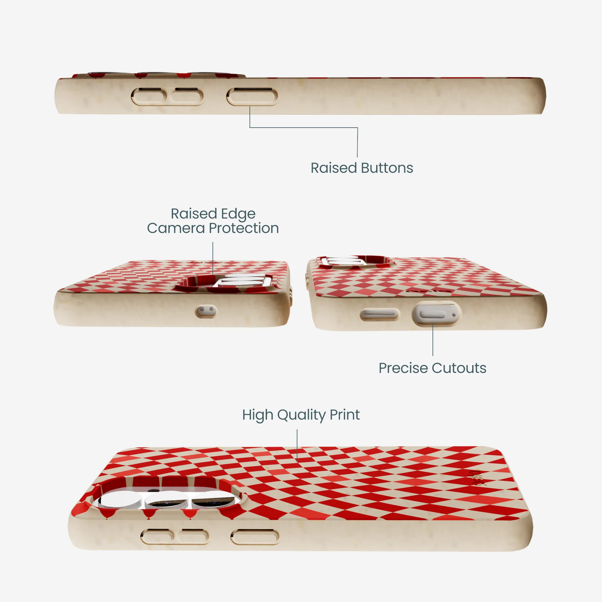 Seashell Red Checks Samsung Galaxy S26 Case - Image 3