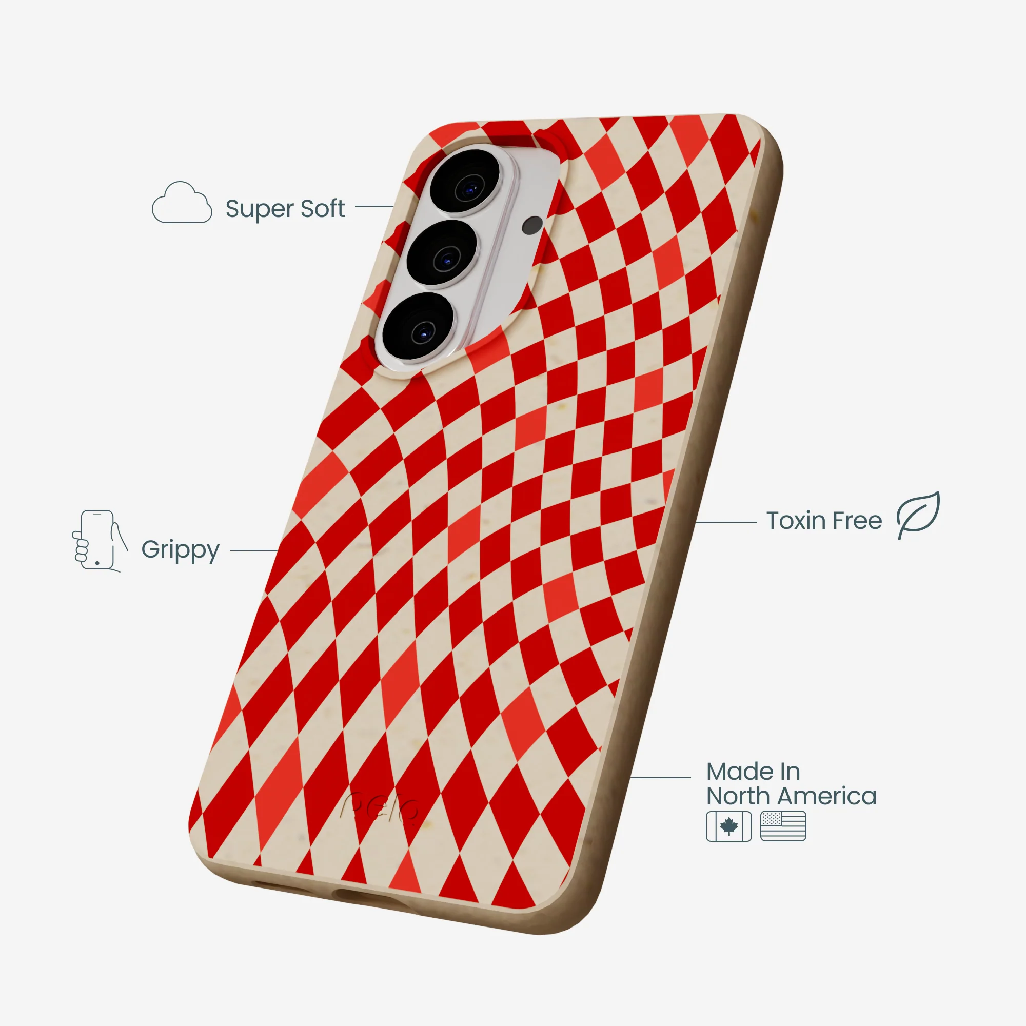 Seashell Red Checks Samsung Galaxy S26 Case - Image 4