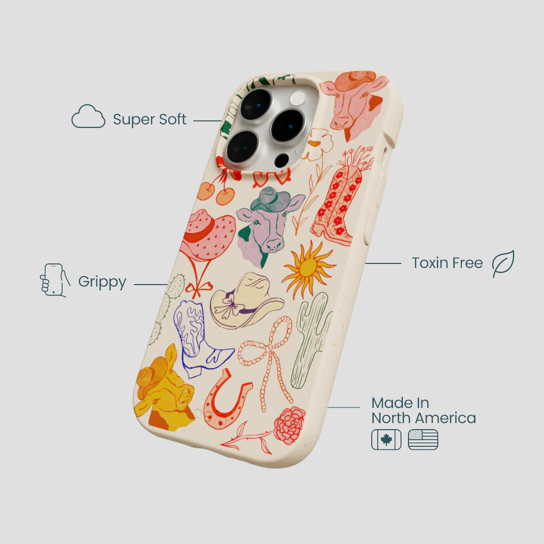 Seashell Retro Rodeo iPhone 14 Pro Case - Image 4