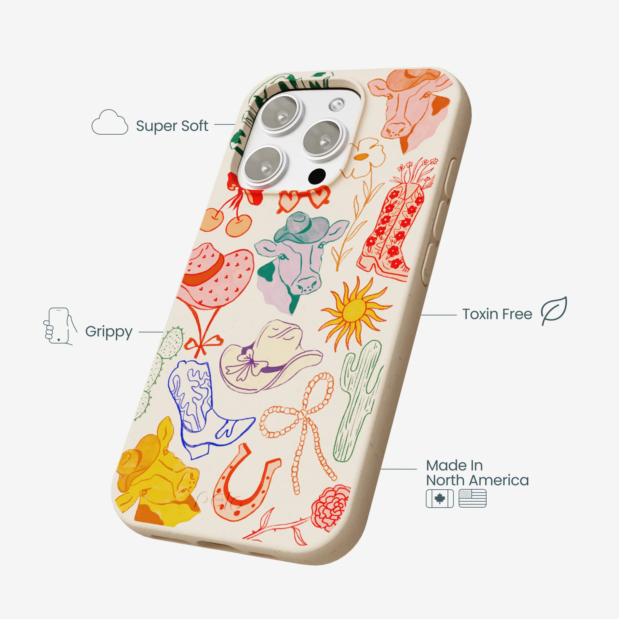 Seashell Retro Rodeo iPhone 16 Pro Max Case - Image 4
