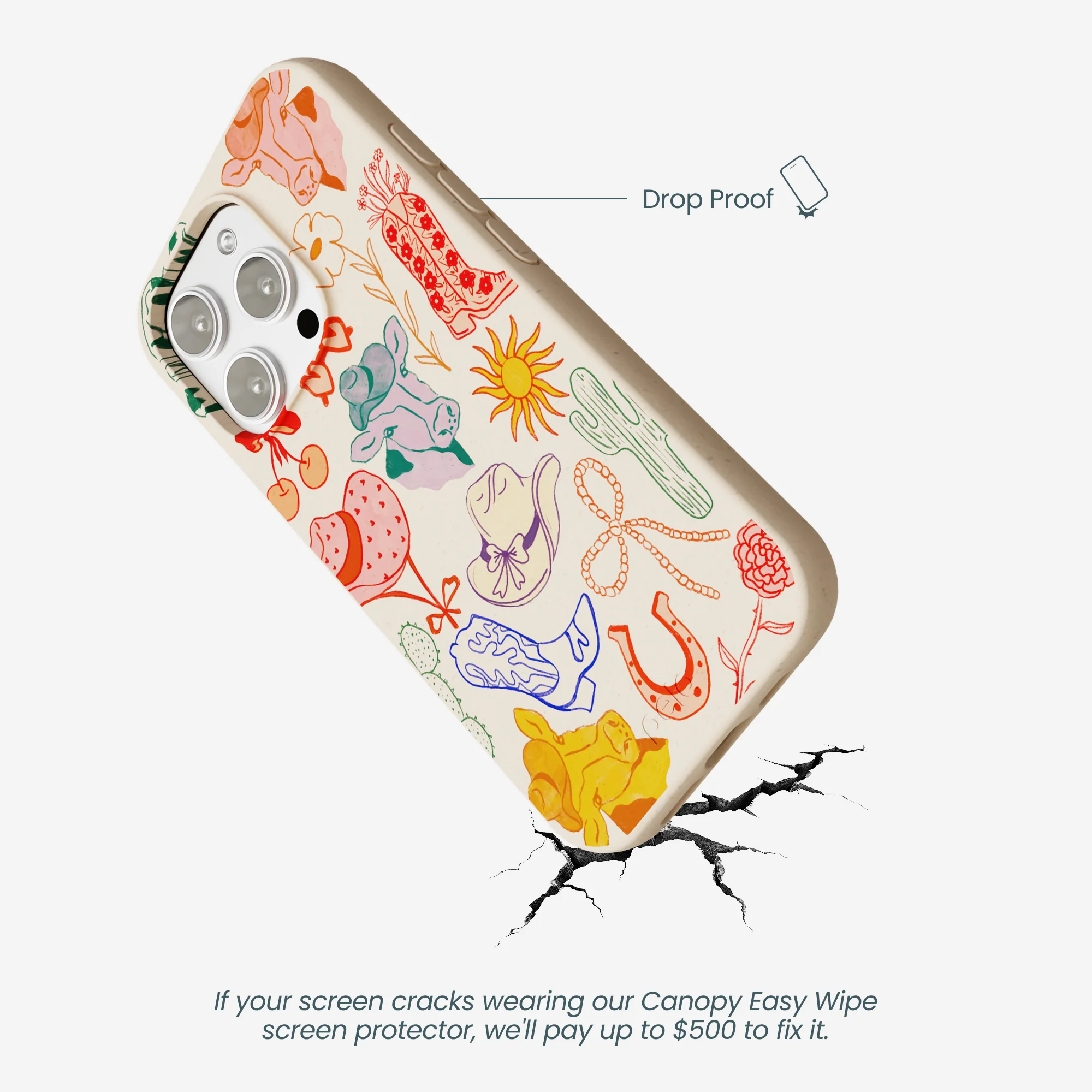 Seashell Retro Rodeo iPhone 16 Pro Max Case - Image 5