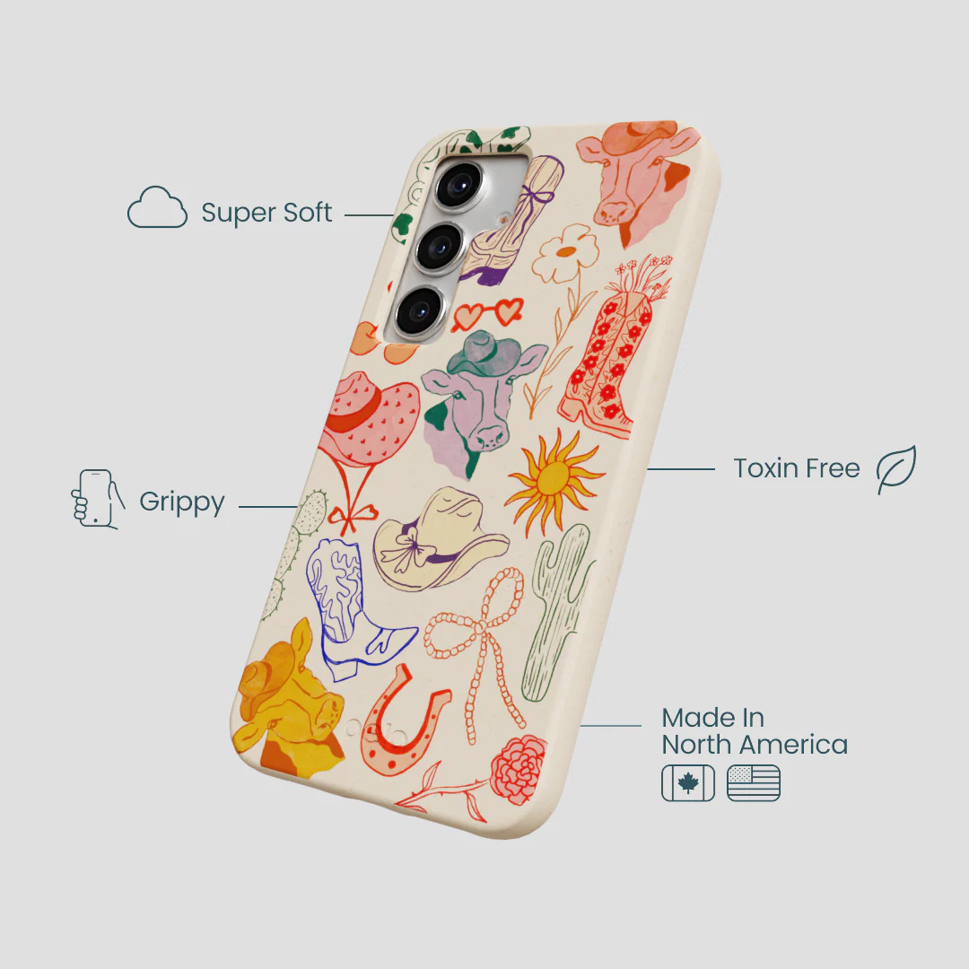 Seashell Retro Rodeo Samsung Galaxy S25 Case - Image 4