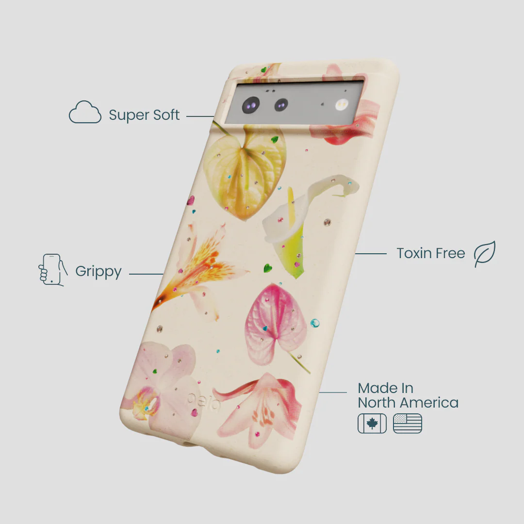 Seashell Rhinestone Bouquet Google Pixel 6a Case - Image 3