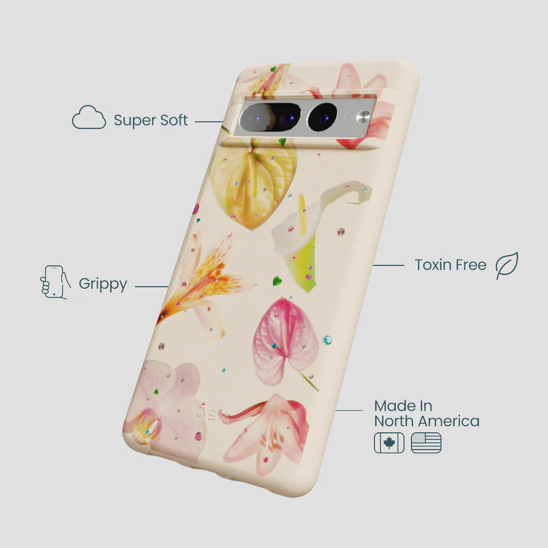 Seashell Rhinestone Bouquet Google Pixel 7 Pro Case - Image 3