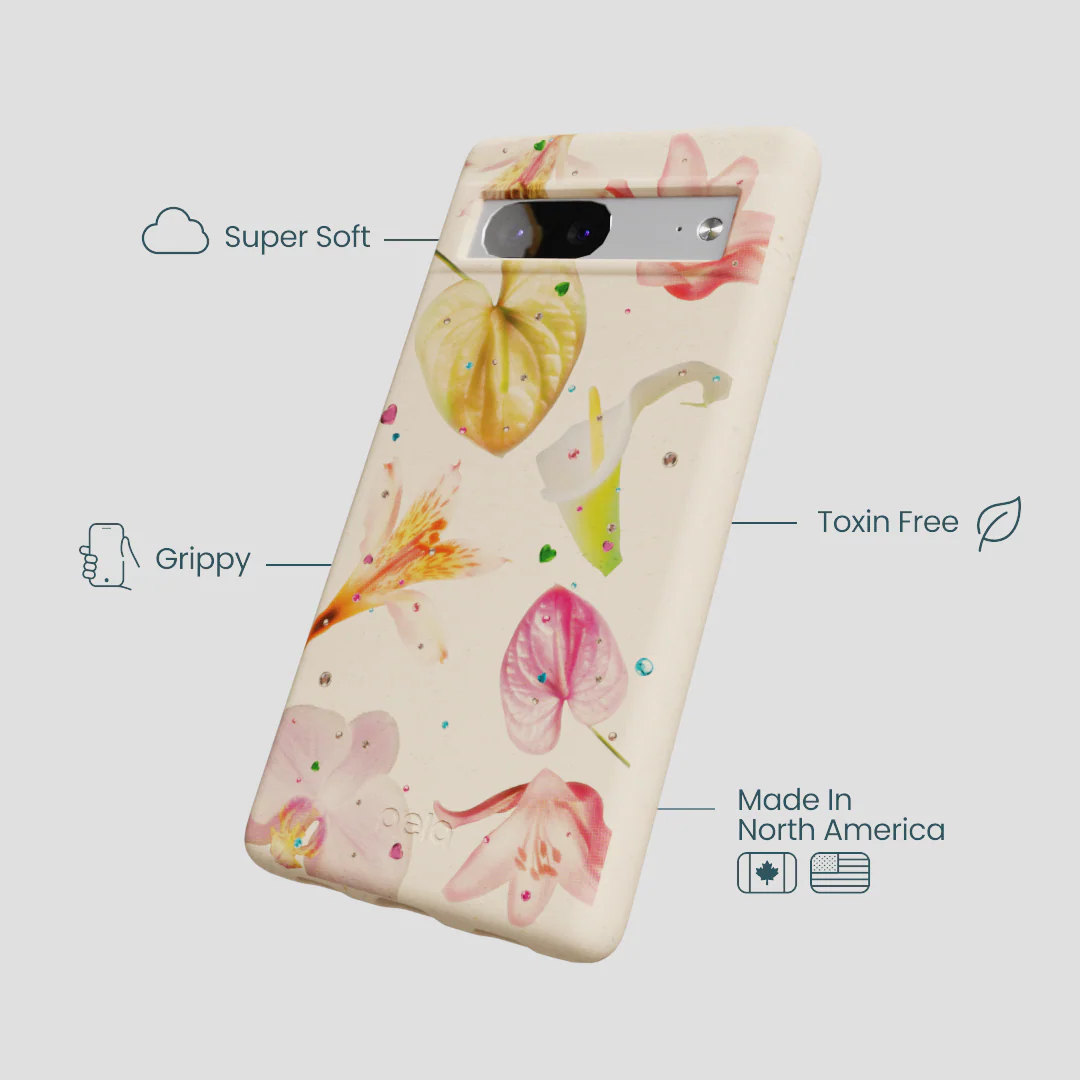 Seashell Rhinestone Bouquet Google Pixel 7a Case - Image 3