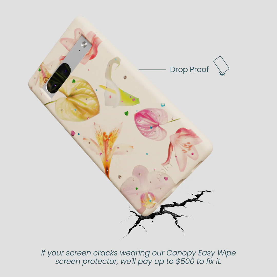 Seashell Rhinestone Bouquet Google Pixel 7a Case - Image 4