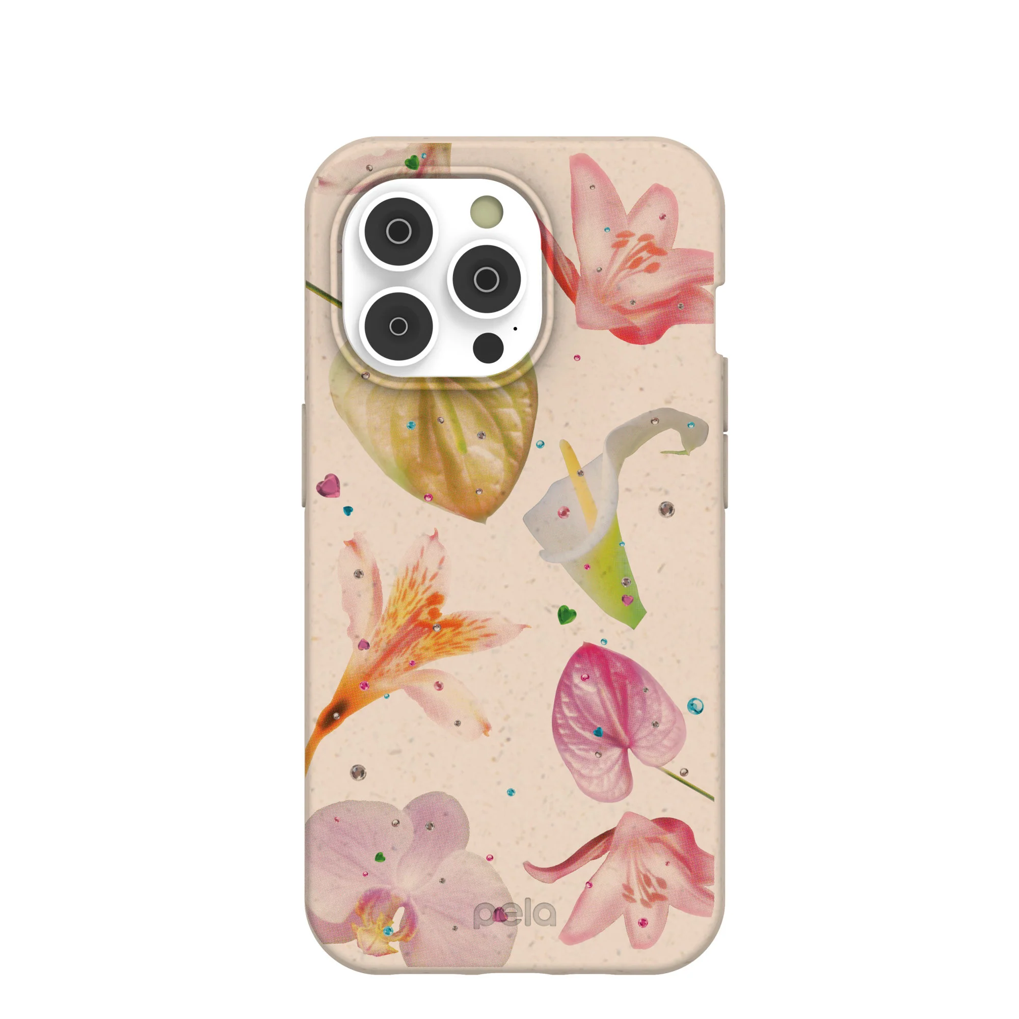 Seashell Rhinestone Bouquet iPhone 14 Pro Case